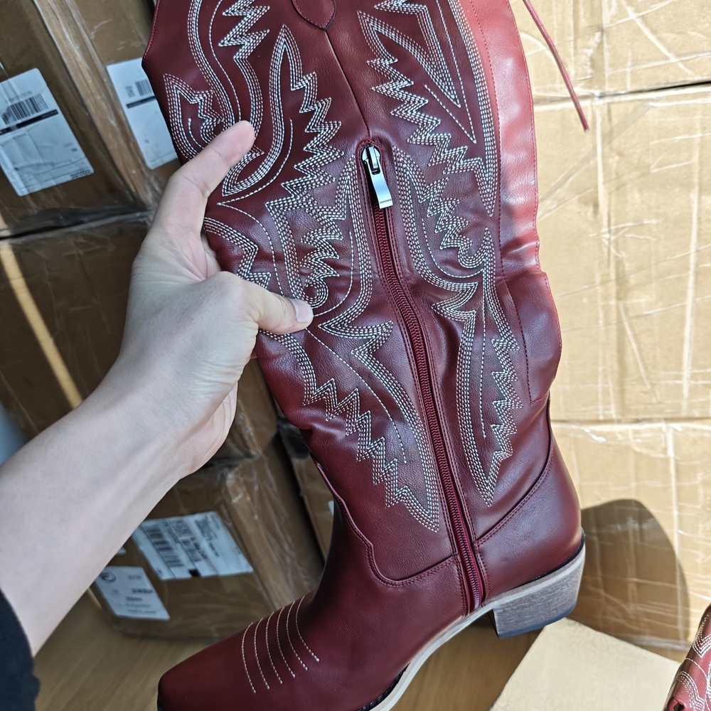 Red Embroidered Cowboy Boots - image 2